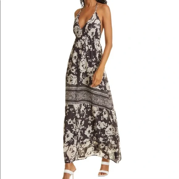 NWT Ba&sh Downtown Floral Mixed Print Cotton Maxi Dress small - Picture 3 of 13